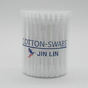 Popular style Cotton buds with flat head and lip Daily life care  with plastic stick