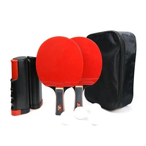 Portable Table Tennis Racket Telescopic Rack Set Ball Bag 4 Table Tennis