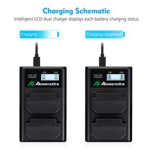 Powerextra hot selling  LCD Dual USB Digital Camera Battery Charger For Sony NP-FZ100  digital Battery