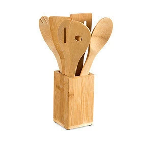Premium kitchen cooking utensils bamboo spoon spatula bamboo kitchen tools