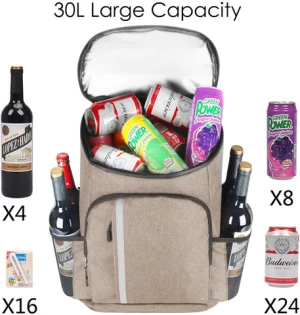 Premium Stripe 40 L 24 Packs Amazon Top Seller Portable Wine Cooler Backpack In Top Cooler On Bottom