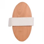 Professional Oval Shape Wooden Handle Exfoliating Dry Skin Body Scrub Bath Brush With Natural Bristles