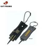 Promotion Custom Logo Plastic Tire Tread Depth Gauge with keychain