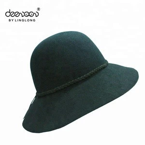 Promotional Handmade Girls 100% Wool Felt Cloche Hat For Sale women Formal Dress