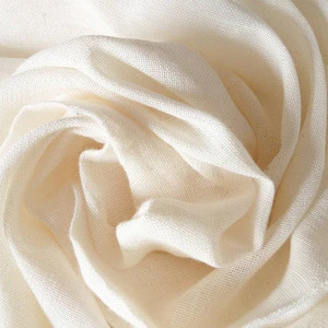 Pure white cotton double gauze muslin fabric for upholstery and baby diaper