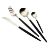 QT00230-4 cutlery set spoon fork knife shopsticks black handle flatware sets