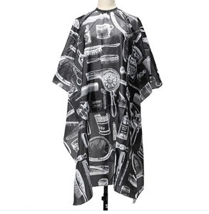 quality eco-friendly 100% polyester black barber apron,haircutting salon barber cape