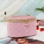 Import Quilting Velvet Cosmetic Case With Pearl Ziiper Puller Portable Make-up Bag Cosmetic Bag from China