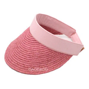 Raffia Straw Visor Hat With adjustable Sweatband