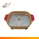 rapid electric skillet with silicone handles,square