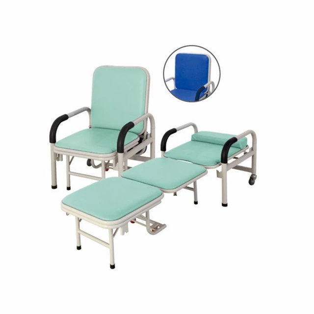 Ready TO Ship YFY-IV Hospital 6 Wheels Attendant Folding Sleeping Chair For Patient