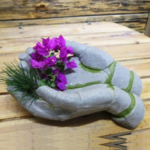 Resin hand shape flower pot for garden decorative