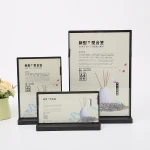 Restaurant Table Using Menu Display Clear Acrylic T Shape Vertical Clear Acrylic Sign Holder