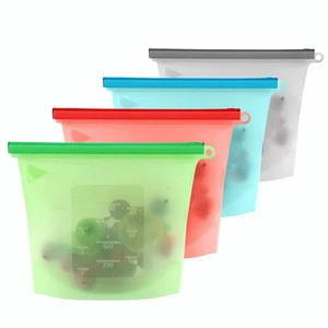 Reusable Preservation Silicone Food Storage Bag Container for Freezer Microwave Vegetable Meat Snack