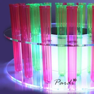 RGB light up VIP test tube serving tray round LED test tube serving tray for nightclubs bars