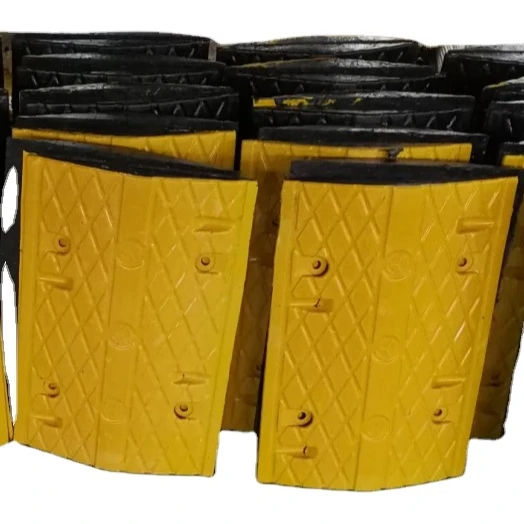 road breaker Rubber speed bump 1meter yellow and black road ramp speed hump for driveway safety