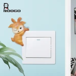 ROOGO Cute Deer Wall Stickers Home Livingroom and Bedroom Switch Stickers Home Decoration Ornaments