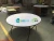 Import Round plywood PVC coated hotel dining foldable table from China