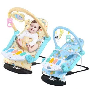 safety portable 2 in1 baby fitness piano swing baby rocking chair with hanging toy