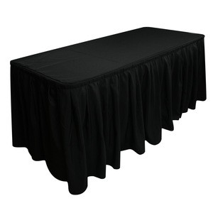 Satin different kinds of curly willow banquet weddings table skirting designs