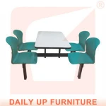 School Metal Dining Set Restaurant Dining Tables And Chairs Cafeteria Furniture Sets