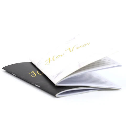 Set of 2 Personalized Gift His and Her Vow Booklet Custom Vows Books