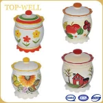Set of 4pcs multi-fuction colorful ceramic canister