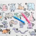 Silicone Doodle Mat Kids Placemat Coloring Drawing Mat Animal Alphabet Digital Washable Reusable Place Mat for Kids