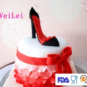Silicone Fondant Molds New Products 2015 Hot Sell High-heels Shoes Cooking Cake For Cakes Jinhua VeiLei Baking Tool Factory