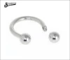 Silver PVD 316L Stainless Steel Circular Barbell ,Horseshoe Body Piercing Jewelry with Ball