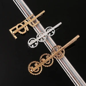 Simple Letter rhinestone hairpins custom word hair pin alphabet crystal rhinestone paved letter hair clip for women