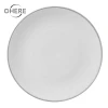 Simple style white gold edge bone china kitchenware plate wedding party banquet table setting ceramic dinnerware set