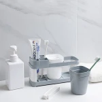 Simple Toilet Storage Rack Toothbrush Holder Brush Cup Set Bathroom Toothbrush Rack