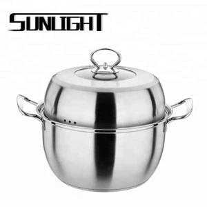 Single layer 201 stainless steel non electric food steamer with casserole