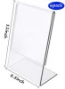 Slant Back 8.5 x 11 Acrylic Sign Holder 6 Pack 8.5x11 Clear Table Menu Display Stand Plexi Letter Sign Holder Ad Frame