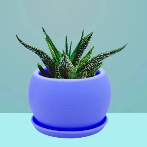 Small Silicone Flower Pot Soft Green Plastic Vase for Succulent Planting Drop-Resistant and High Temperature Resistant