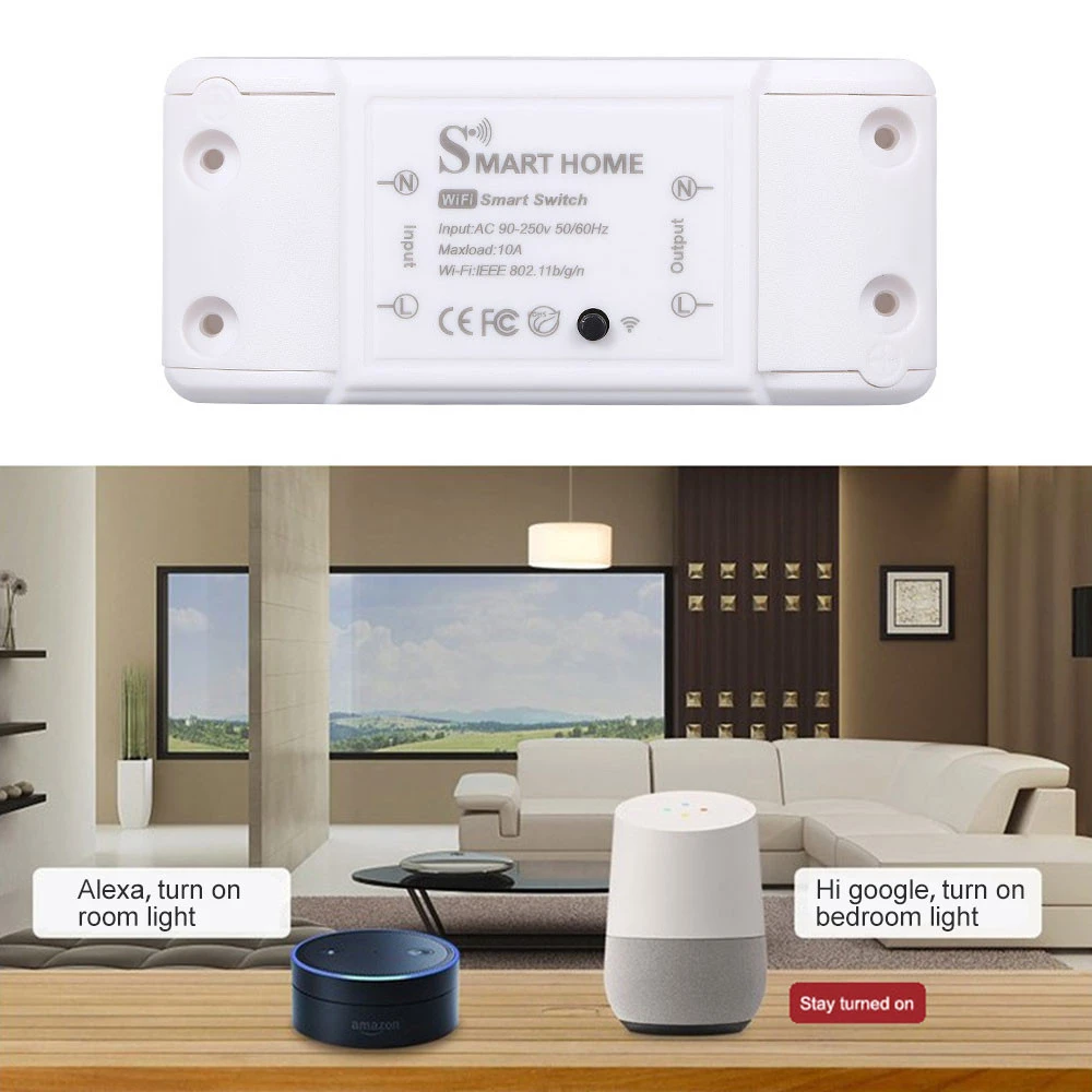 Smart Light Switch Breaker WiFi Smart Switch With Tuya Alexa Control