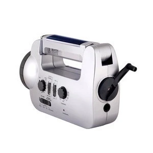 solar wind up AM/FM portable radio with LED reading lamp and mobile phone charger rechargeable emergency light radio and charger