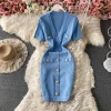 spring summer fall new elegant  party  designed sleeveless bodycon dress knitting sweater dresses women