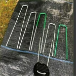 Square Top u shaped tent pegs sod staple