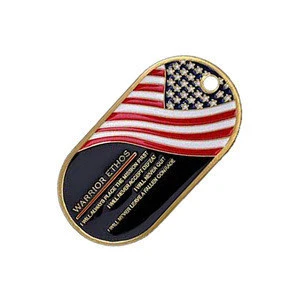 SRP0194 Most Wanted Products American Flag Dog Tag Stainless Steel Dog Tag
