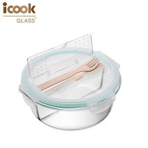 Stainless Steel Cutlery FDA Leak Proof Food Storage Kitchen Appliance Housewares Glass Meal Prep Food Container