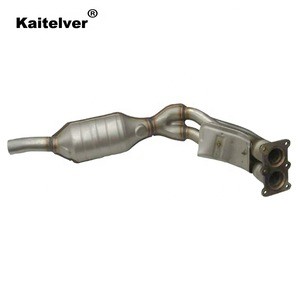 Stainless steel housing direct fit automotive metallic substrate catalytic converter