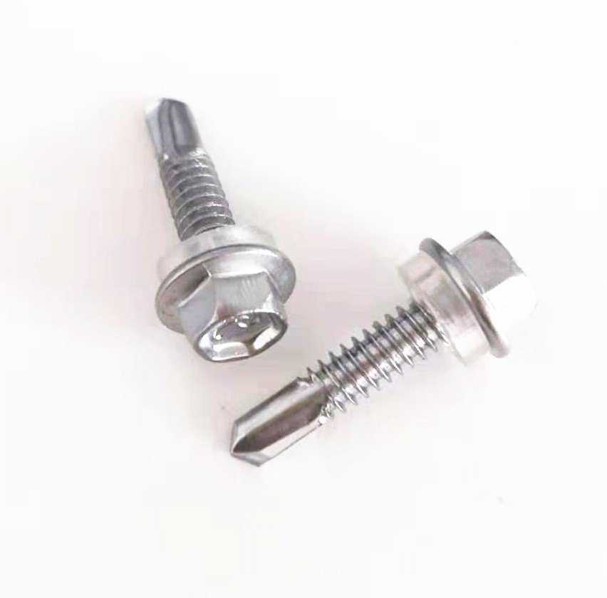 Stainless Steel Screw ss410 Hex Head Self Drilling Screw with Rubber Washer