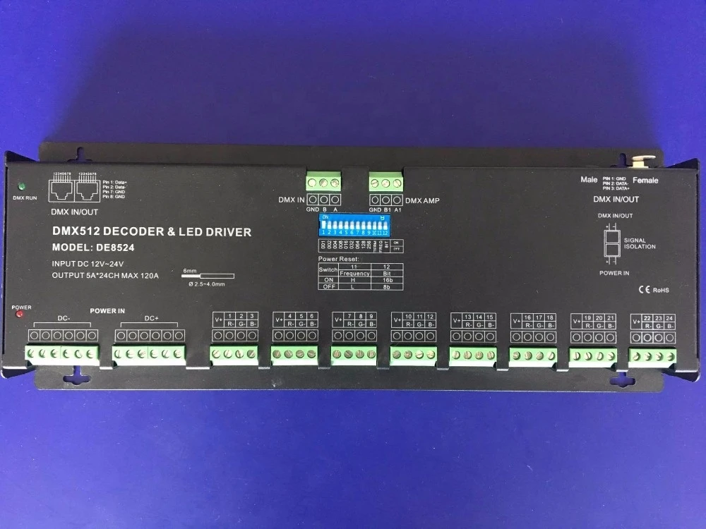 Standard DMX512 Dimming LED RGB 24 Channel DMX 512 Dimmer