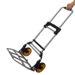 steel Foldable Hand Trolley Folding Luggage Cart With Two Wheel