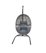 steel frame outdoor rattan wicker hanging swing chair, double seater hanging patio swing