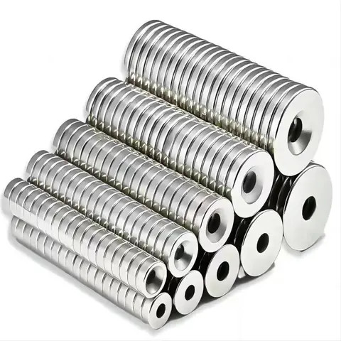 Strong Magnet Ndfeb Industrial Magnetic Materials N35 N52 Mounting Fastener Countersunk Neodymium Magnet With Screw Hole