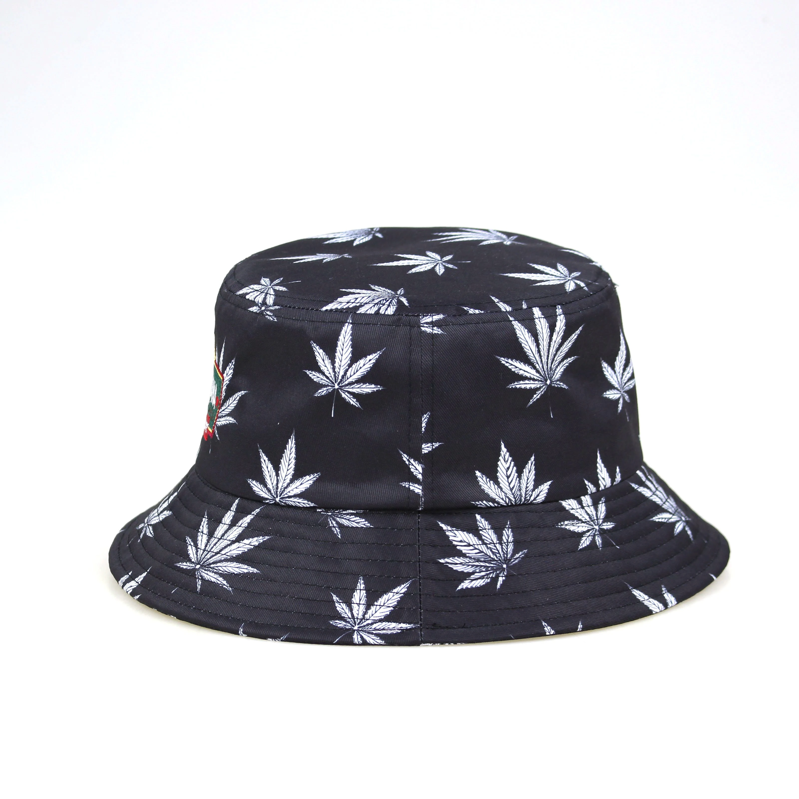 Sun-protection 100 polyester sublimation floral maple bucket hat custom