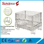 Supermarket Plastic Pallet Cage Metal Storage Bins Warehouse Storage Cage